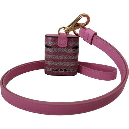 Dolce & Gabbana Chic Leather AirPods Case in Pink Dolce & Gabbana Dim Gray