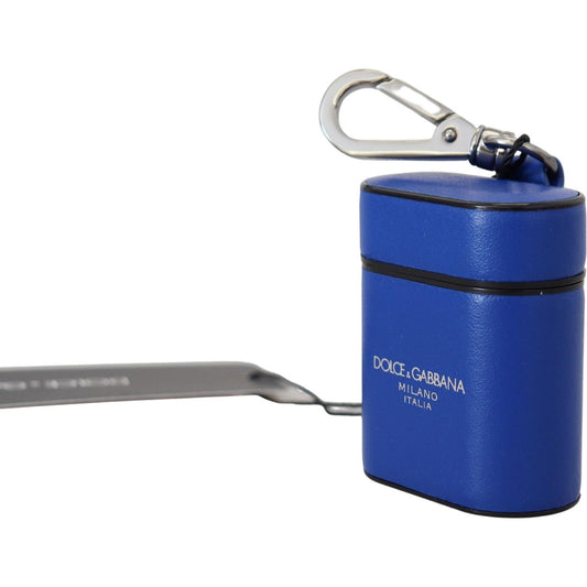 Dolce & Gabbana Elegant Blue Leather Airpods Case Dolce & Gabbana Dark Slate Blue