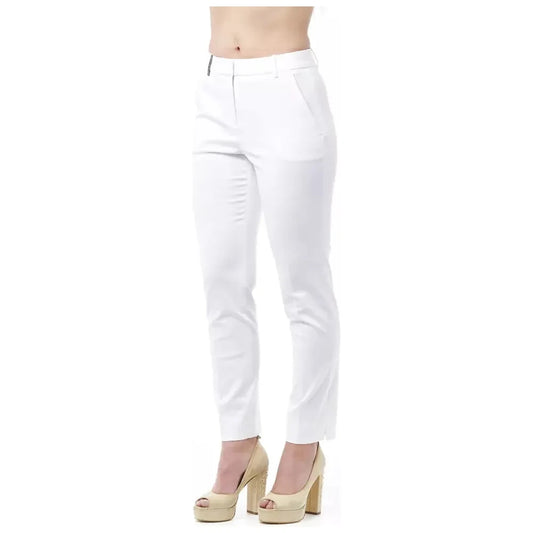 Peserico Chic High Waist Cigarette Leg Trousers Peserico Antique White