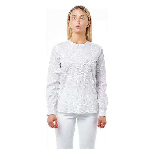 Bagutta White Cotton Women Blouse Bagutta Light Gray