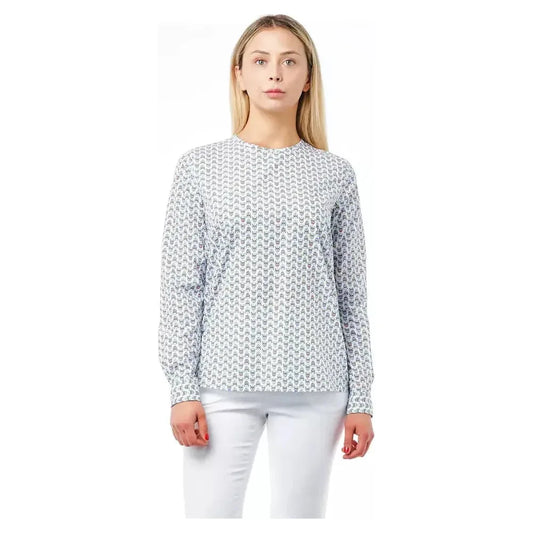 Bagutta White Cotton Women Blouse Bagutta Light Gray