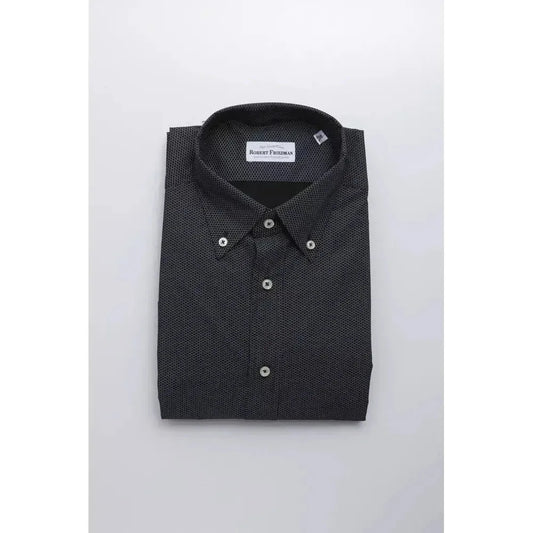 Robert Friedman Black Cotton Men's Shirt RO-20458-M