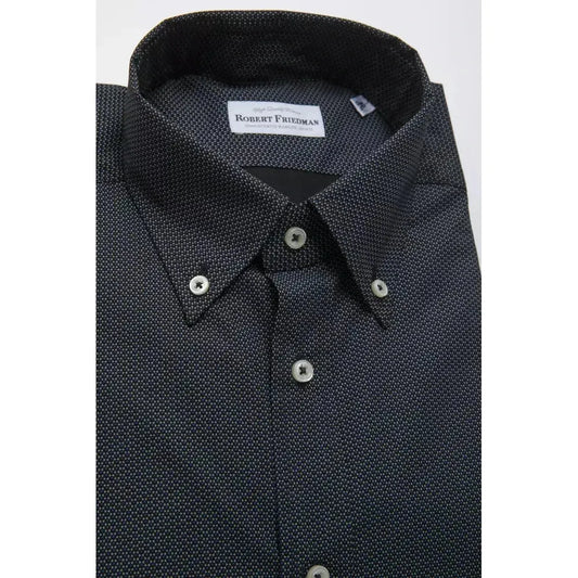 Robert Friedman Black Cotton Men's Shirt RO-20458-M