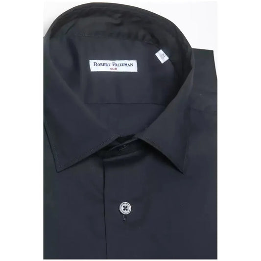 Robert Friedman Black Cotton Men's Shirt RO-20423-M