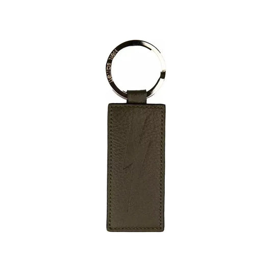 Neil Barrett Green Leather Men Keychain Neil Barrett Dark Slate Gray