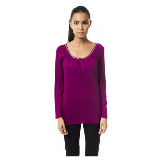 BYBLOS Purple Viscose Women Top BYBLOS Brown