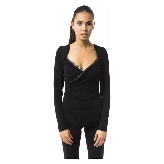 BYBLOS Black Viscose Women Top BY-17692-XS