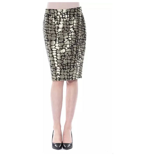 BYBLOS Gold Viscose Women Skirt WOMAN SKIRTS BYBLOS Gray