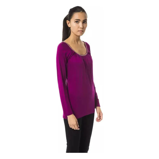 BYBLOS Purple Viscose Women Top BYBLOS Brown