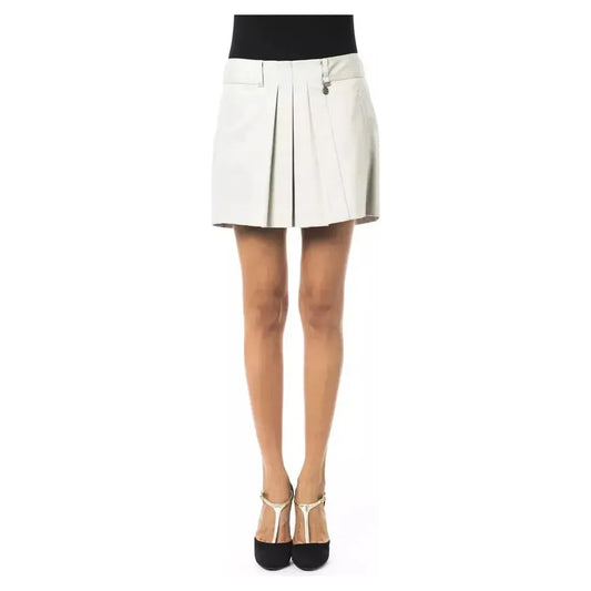 BYBLOS Gray Cotton Women Skirt WOMAN SKIRTS BYBLOS Antique White