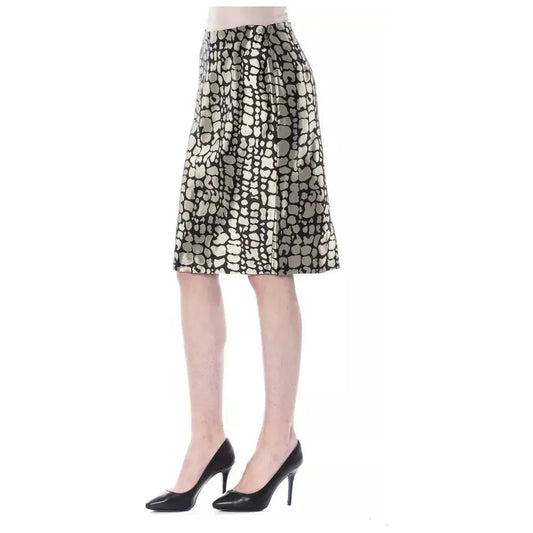 BYBLOS Gold Viscose Women Skirt WOMAN SKIRTS BYBLOS Gray