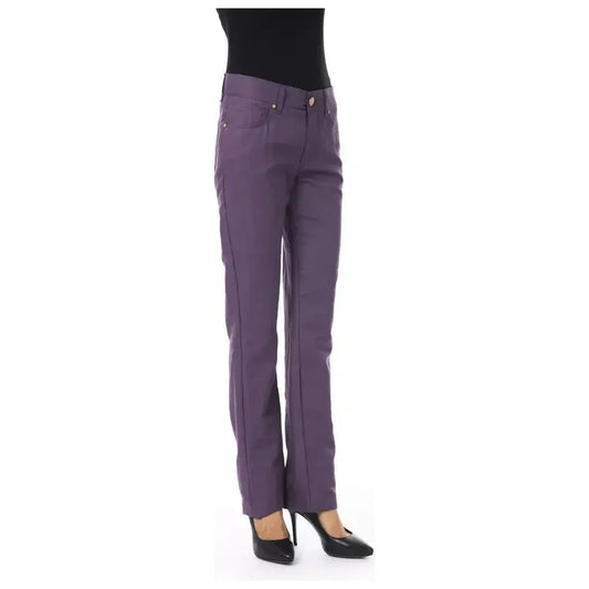 BYBLOS Purple Cotton Women Pant BYBLOS Dim Gray