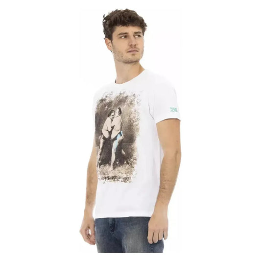 Trussardi Action White Cotton Men T-Shirt TR-22694-M