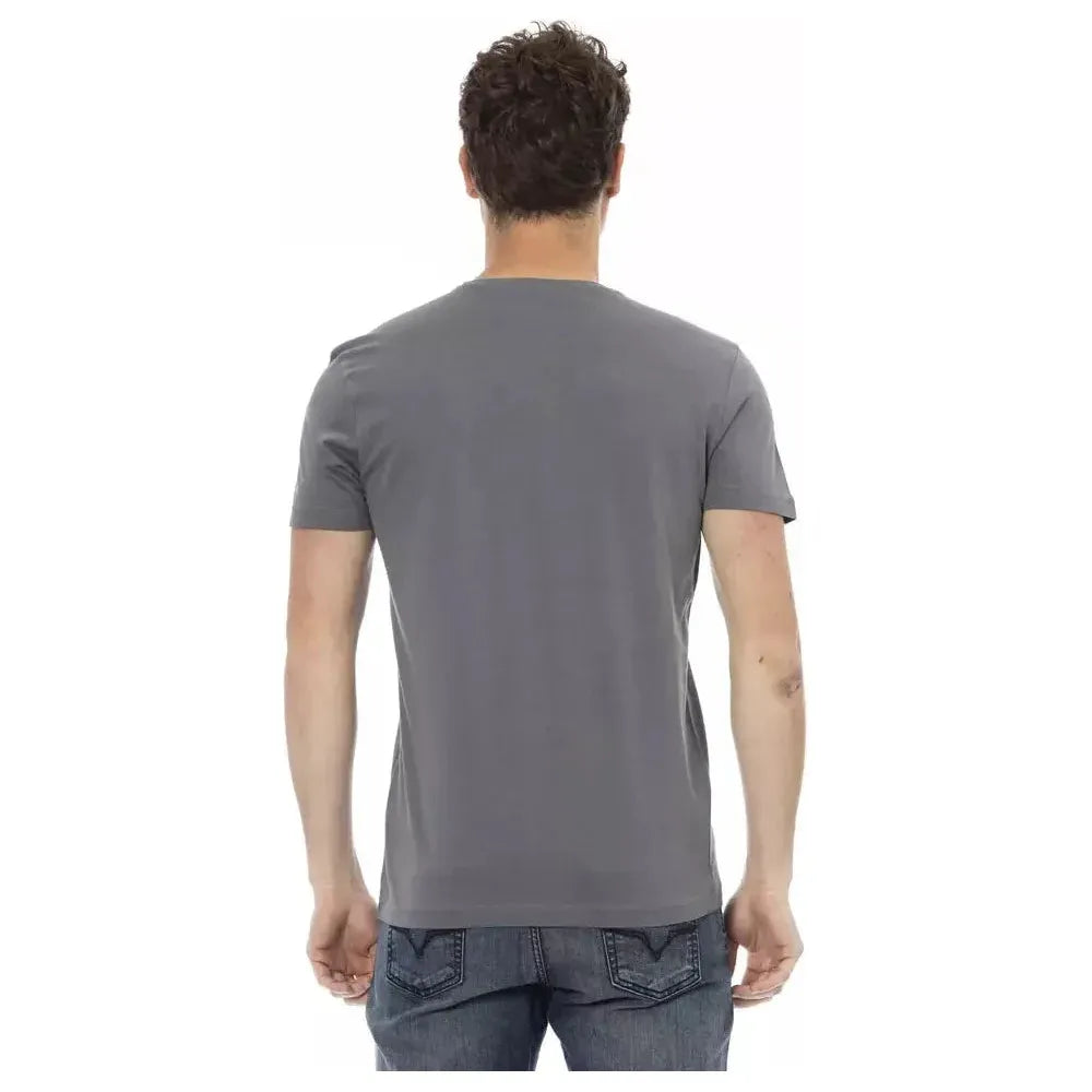 Trussardi Action Gray Cotton Men T-Shirt TR-22690-M
