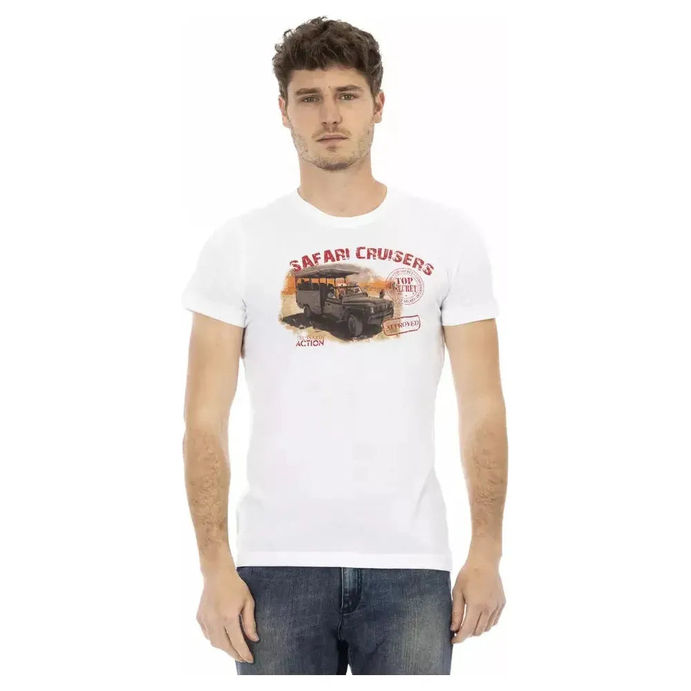Trussardi Action White Cotton Men T-Shirt TR-22671-XL