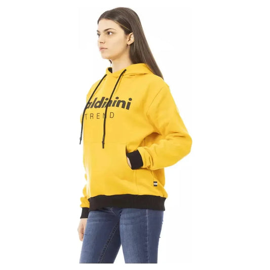 Baldinini Trend Yellow Cotton Women Hoodie Baldinini Trend Sandy Brown