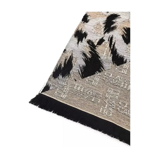 Cavalli Class Beige Wool Men Scarf Scarves Cavalli Class Gray