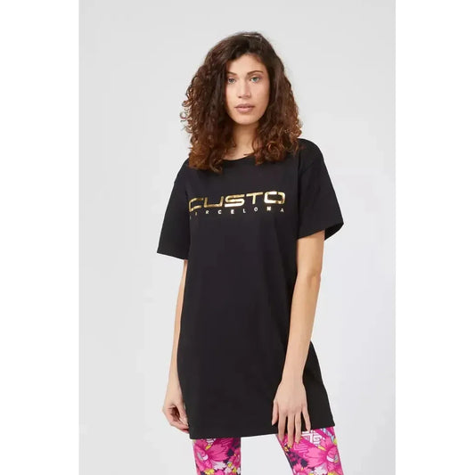 Custo Barcelona Black Cotton Women T-Shirt CU-22185-S