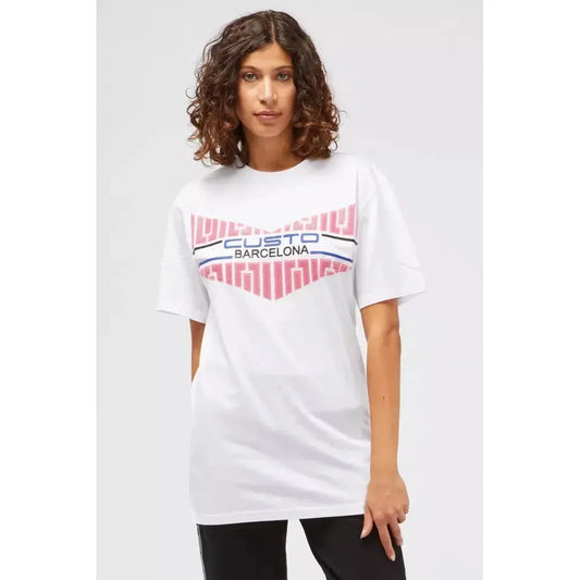 Custo Barcelona White Cotton Women T-Shirt Custo Barcelona Lavender