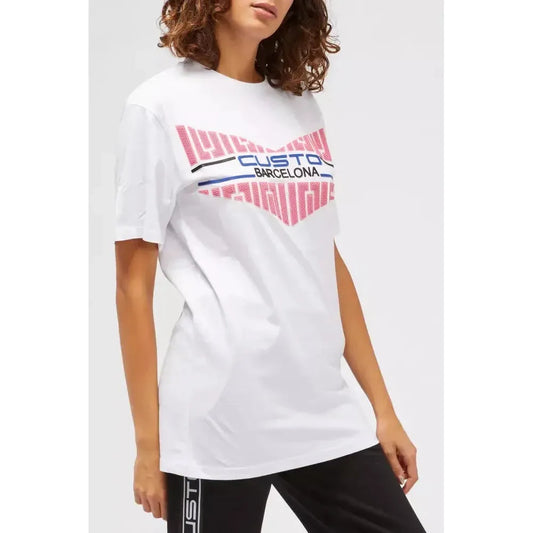 Custo Barcelona White Cotton Women T-Shirt Custo Barcelona Lavender