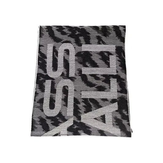 Cavalli Class Gray Wool Men Scarf Scarves Cavalli Class Dark Slate Gray