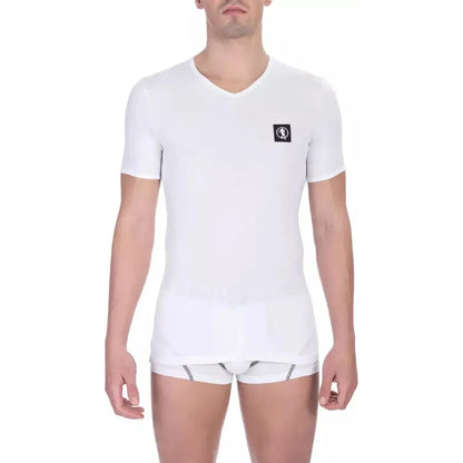 Bikkembergs White Cotton Men T-Shirt