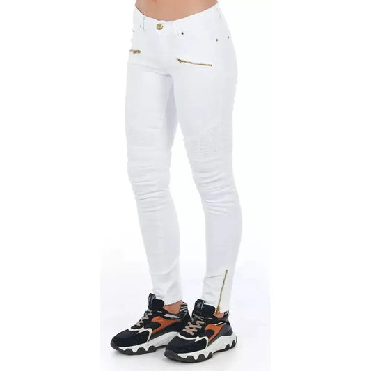 Frankie Morello White Cotton Women Jeans Frankie Morello Lavender