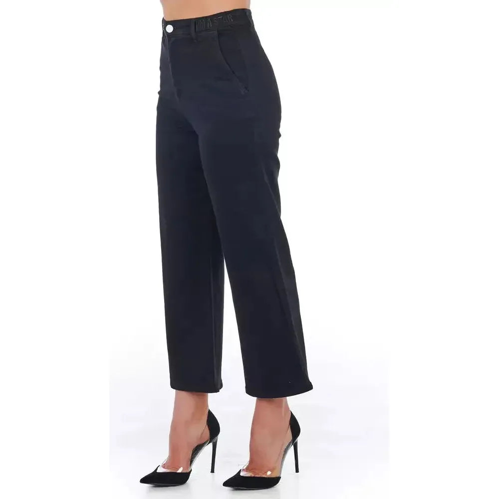 Frankie Morello Black Cotton Pant