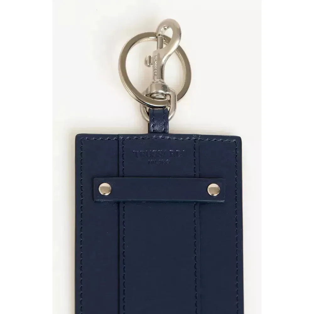 Trussardi Blue Leather Men's Badge Holder