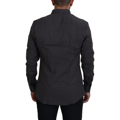 Dolce & Gabbana Gray SICILIA Slim Fit Stretch Dress Shirt