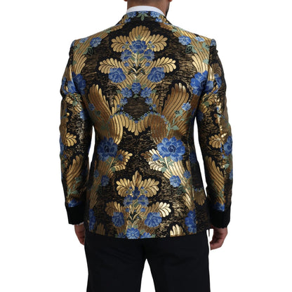 Dolce & Gabbana Gold Lurex Double Breasted Jacket Blazer