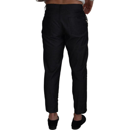 Dolce & Gabbana Black Silk Bandana Print Pants