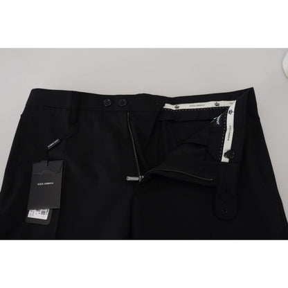 Dolce & Gabbana Black Polyester Chino Formal Pants