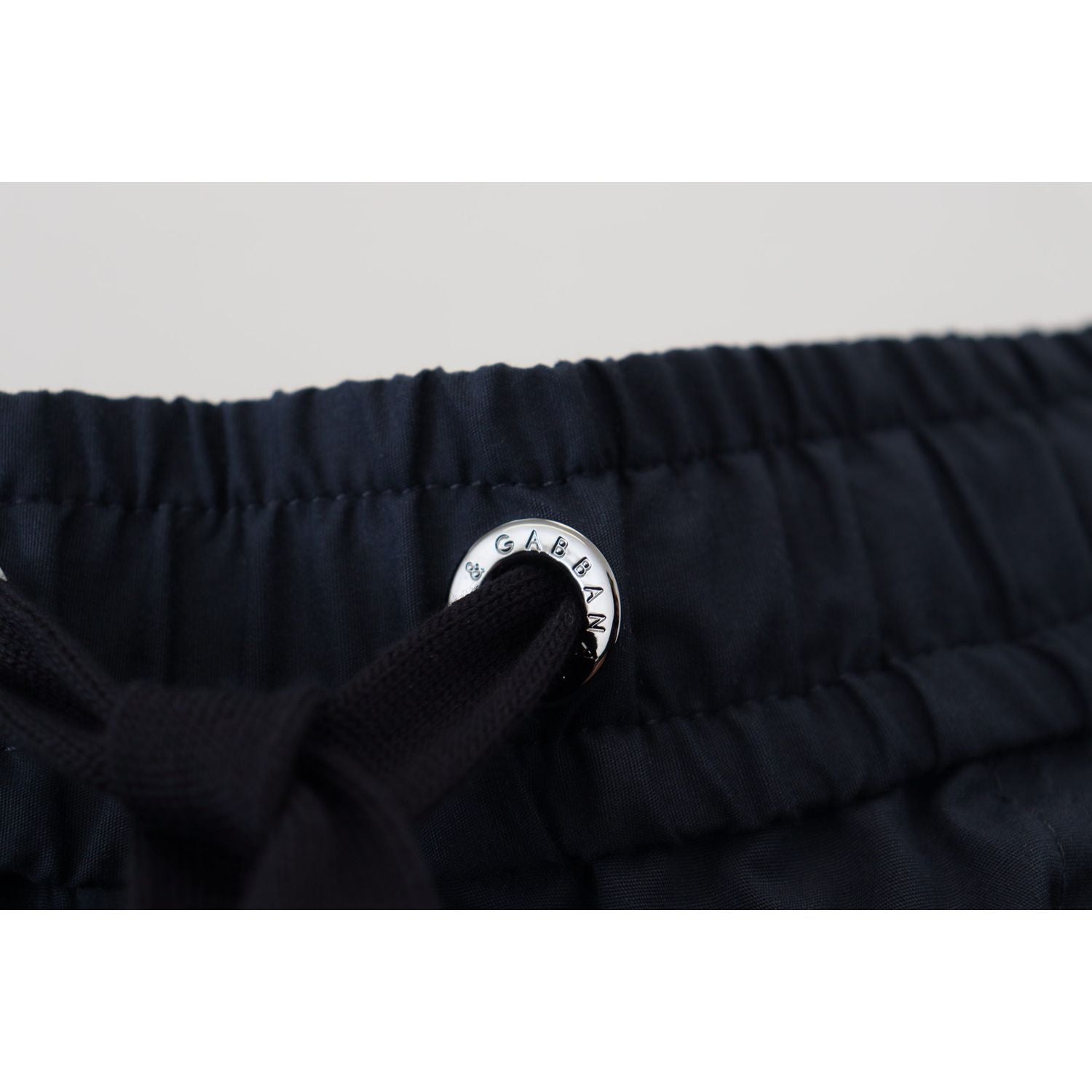 优雅蓝色棉混纺短裤