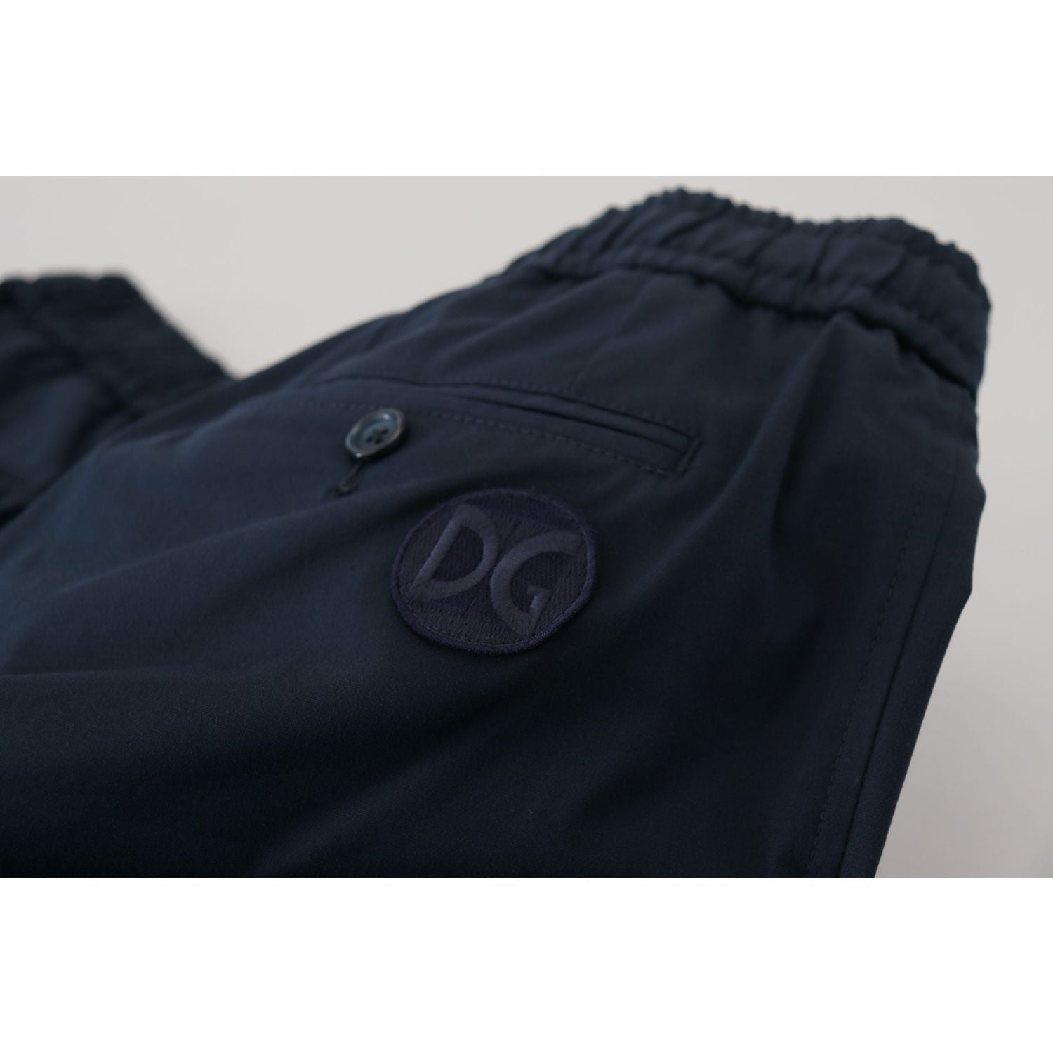 优雅蓝色棉混纺短裤