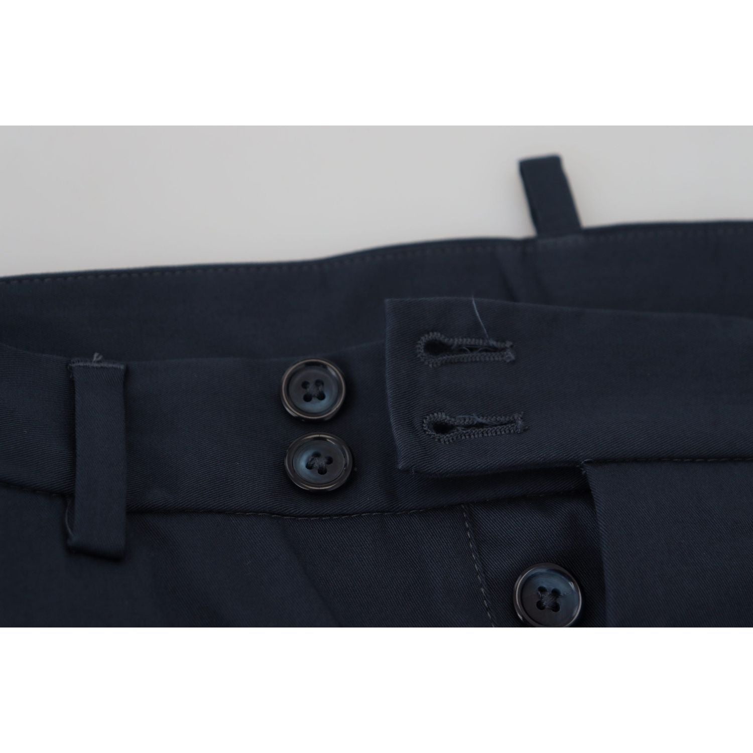 优雅蓝色棉混纺短裤