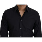 Dolce & Gabbana Elegant Slim Fit Black Cotton Dress Shirt Dolce & Gabbana Black