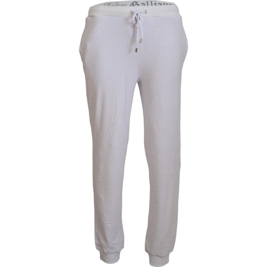 John Galliano White Cotton Logo Mens Jogger Pants PAN74149#2 - 46