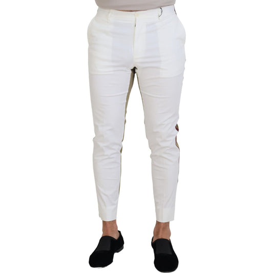 Dolce & Gabbana White Brown Slim Fit Chino Pants PAN74270 - 48