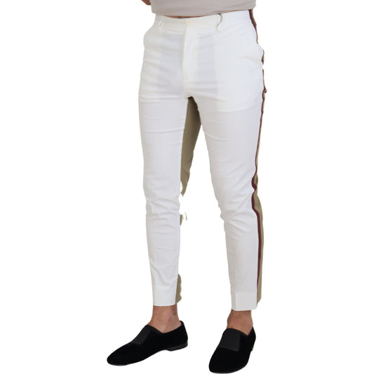 Dolce & Gabbana White Brown Slim Fit Chino Pants PAN74270 - 48
