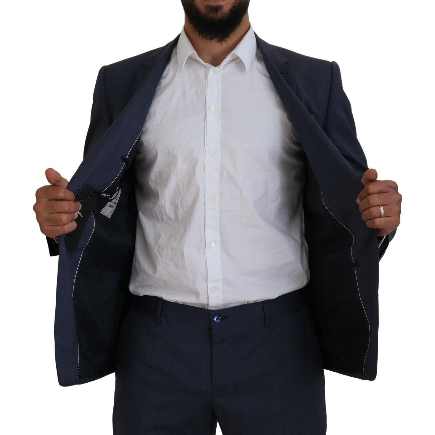 Dolce & Gabbana Blue Wool MARTINI 2 Piece Slim Fit Suit