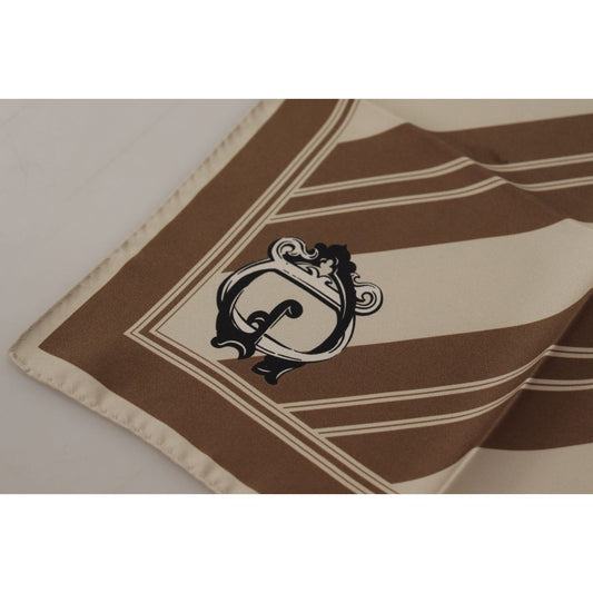 Dolce & Gabbana Elegant Striped Silk Men's Scarf Dolce & Gabbana Rosy Brown