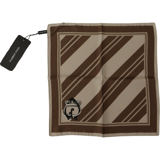 Dolce & Gabbana Elegant Striped Silk Men's Scarf Dolce & Gabbana Dark Slate Gray