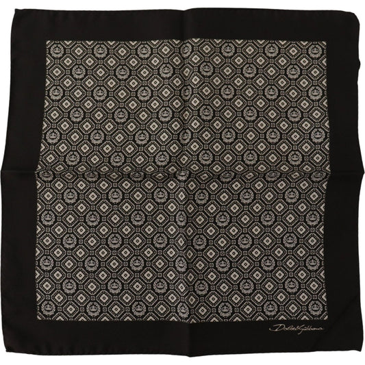 Dolce & Gabbana Elegant Black Silk Men's Scarf Wrap Dolce & Gabbana Black