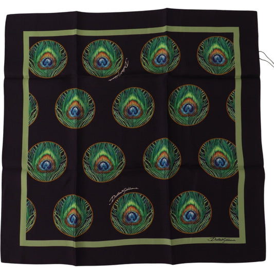 Dolce & Gabbana Elegant Silk Square Scarf Wrap Dolce & Gabbana Black