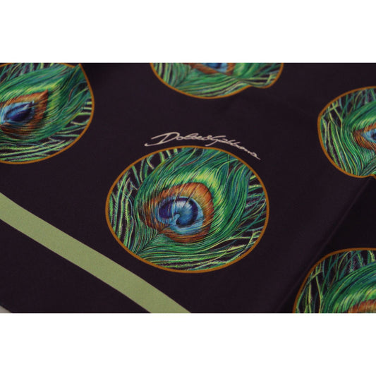 Dolce & Gabbana Elegant Silk Square Scarf Wrap Dolce & Gabbana Dark Slate Gray