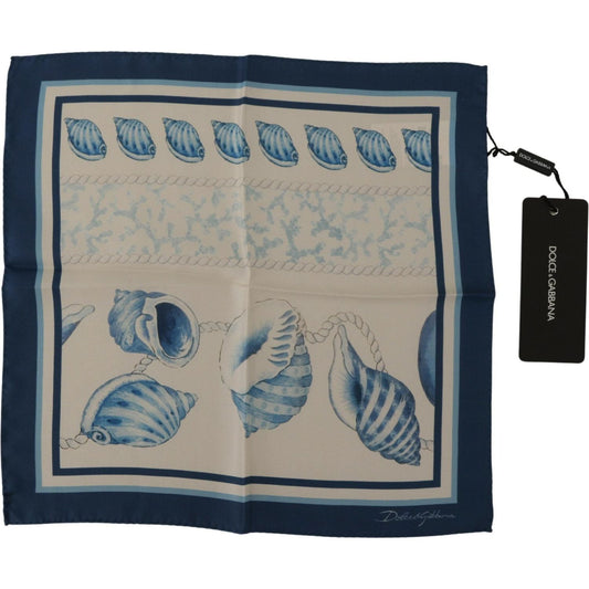 Dolce & Gabbana Elegant Blue Silk Men's Square Scarf Dolce & Gabbana Dark Gray