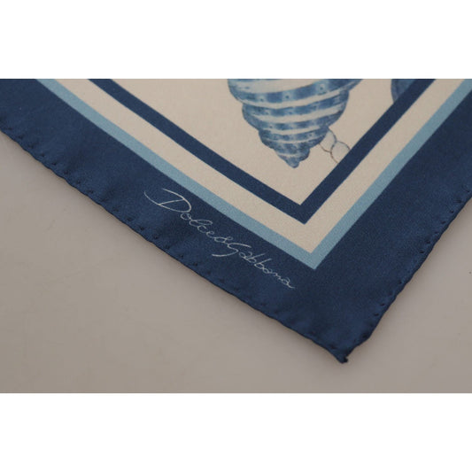 Dolce & Gabbana Elegant Blue Silk Men's Square Scarf Dolce & Gabbana Dark Gray