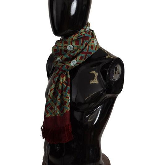 Dolce & Gabbana Elegant Multicolor Silk Men's Scarf Wrap Dolce & Gabbana Black