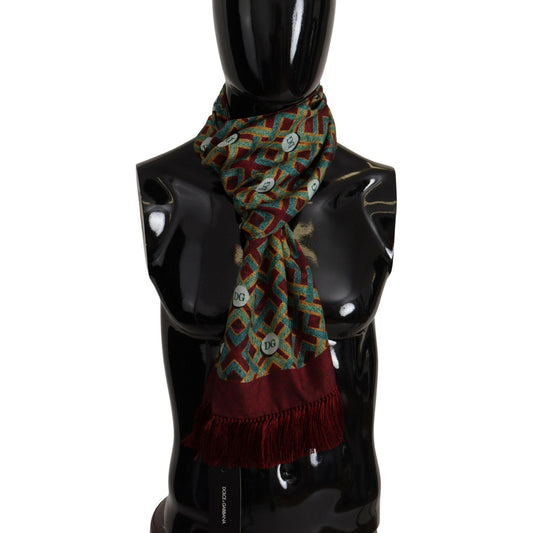 Dolce & Gabbana Elegant Multicolor Silk Men's Scarf Wrap Dolce & Gabbana Black